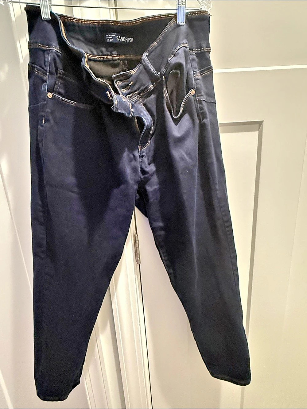 Sandpiper Skinny Jeans Deep Blue Elastic Waist 22